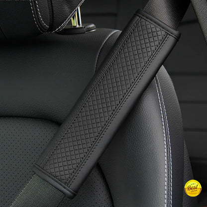 PU Leather Embossed Car Seat Belt Shoulder Cover – Comfort & Decompression Pad