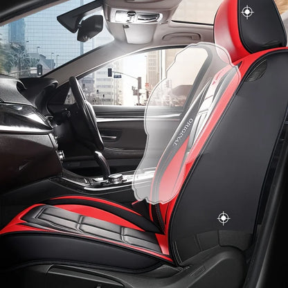 Universal Full Leather Car Seat Cover for Driver and Passenger Seats All Season Comfort