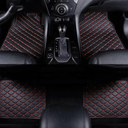 4PCS Universal PU Leather Car Floor Mats – Waterproof Front & Rear Foot Pad Protector Set