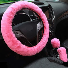 Plush Steering Wheel and Gear Shift Cover Set
