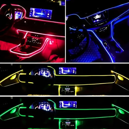 LED Ambient Car Door Light Kit with Music Sync and USB Rechargeable Battery