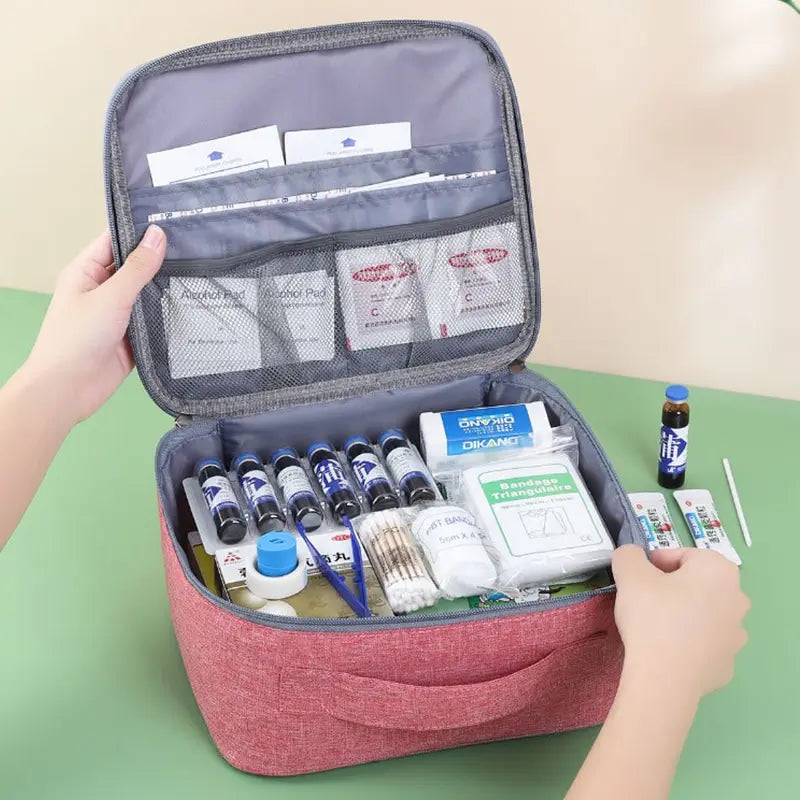 Portable Family First Aid Kit Travel and Home Medical Storage Bag