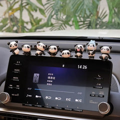 Mini Panda Dashboard Decor Set – 8 Piece Cute Interior Accessories