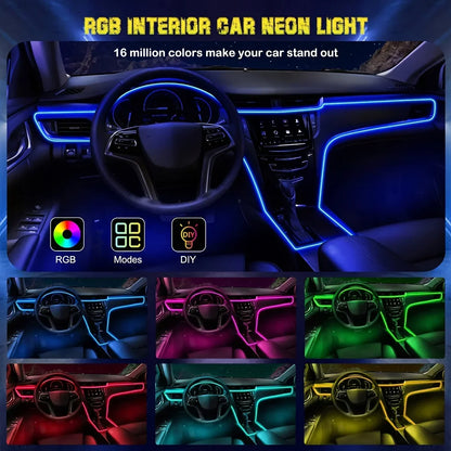 LED RGB Fiber Optic Interior Light Strip with Remote