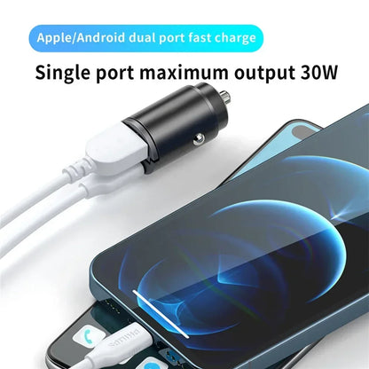 Dual USB 30W Car Charger – Fast Charging Adapter for 12V–24V Outlets