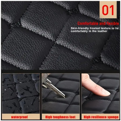 5PCS Waterproof Leather Car Floor Mats – Universal Auto Foot Pad Protector Set