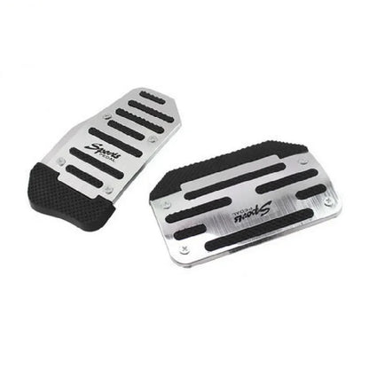 Aluminum Car Pedal Cover Set for Automatic Transmission in Red Blue or Silver