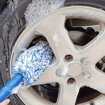 1PCS Portable Plush Car Cleaning Brush – Multifunctional Tire & Rim Care Tool