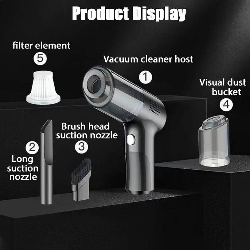 15000Pa Wireless Car Vacuum Cleaner – Portable Handheld Strong Suction Dust Collector
