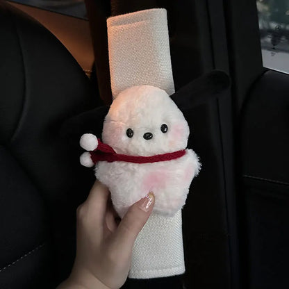 Cute Puppy Plush Seat Belt Shoulder Cover for Cars