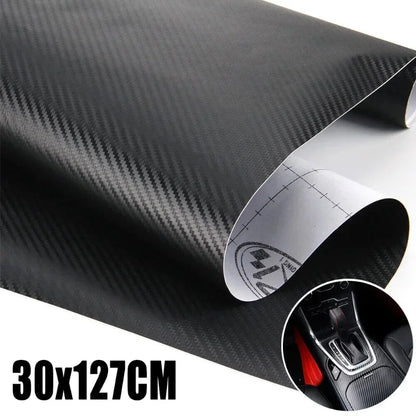 3D Carbon Fiber Vinyl Wrap Roll for Car Interior Customization 30 x 127 cm