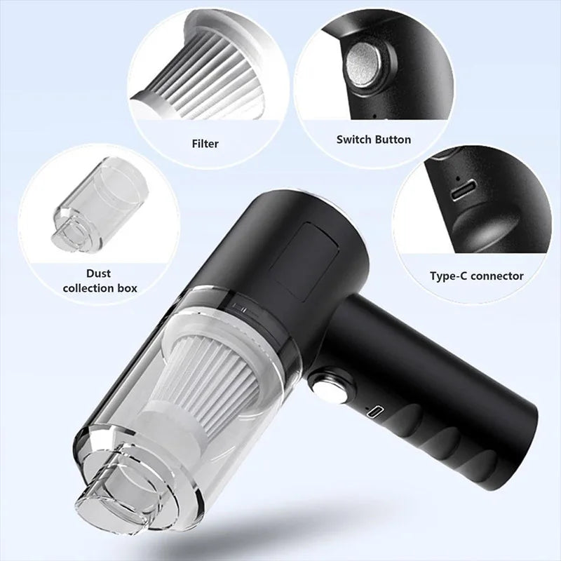 15000Pa Wireless Car Vacuum Cleaner – Portable Handheld Strong Suction Dust Collector