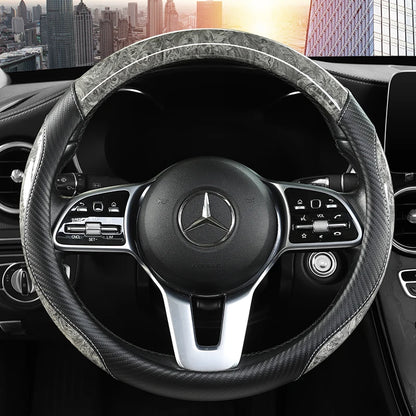 Peach Wood Grain Steering Wheel Cover for 14.5 to 15 Inch Wheels