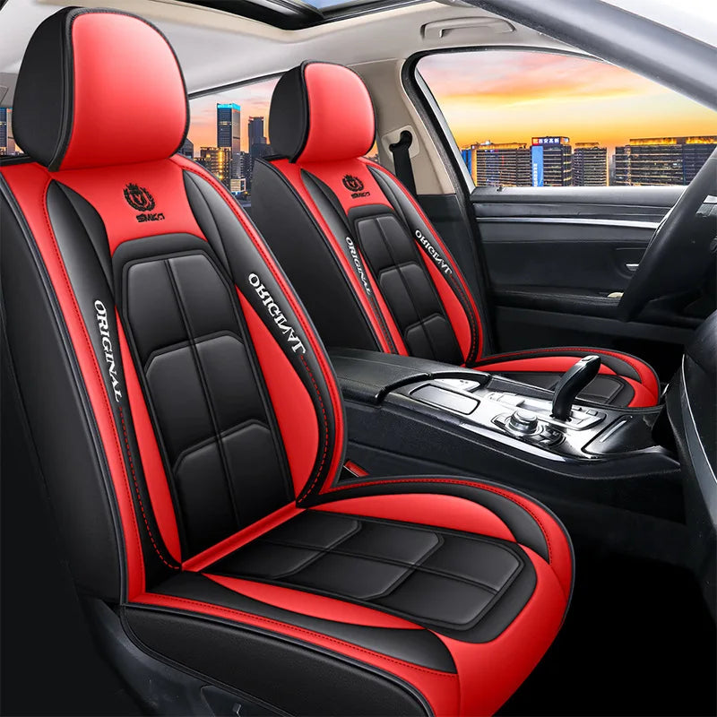 Universal Full Leather Car Seat Cover for Driver and Passenger Seats All Season Comfort