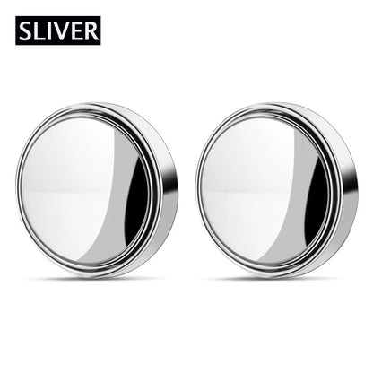 2PCS 360° Adjustable Blind Spot Round Mirrors – Wide Angle Auxiliary Rearview Convex Mirrors