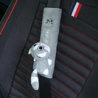 Cartoon Car Seat Belt Cover – Universal Flannel Shoulder Pad for Comfort & Safety