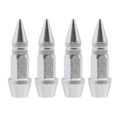 Bullet Style Tire Valve Caps Set of Four Universal Fit for Car Motorcycle and Bicycle
