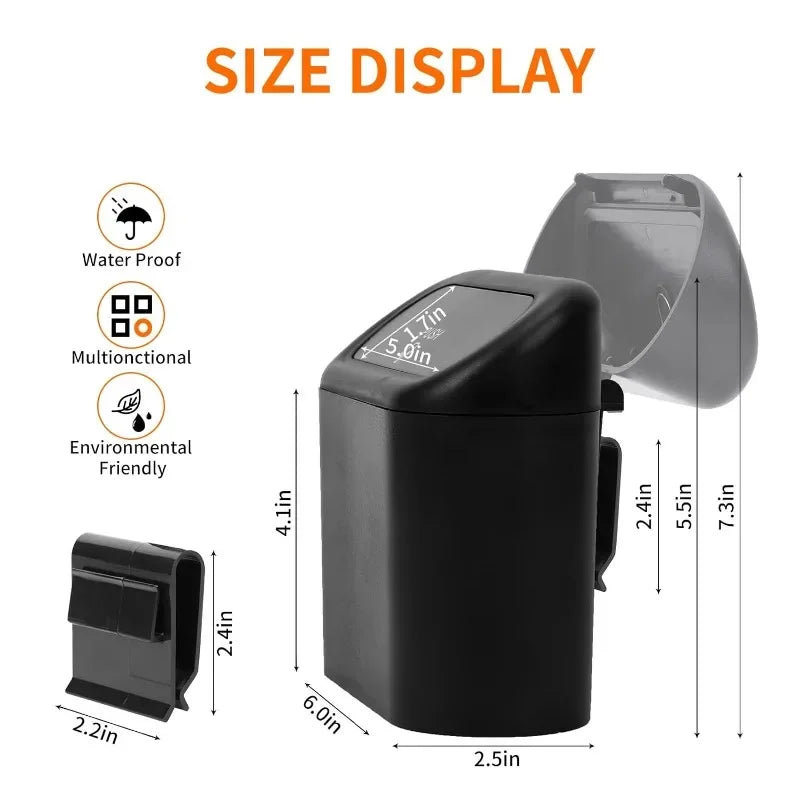Compact Hanging Car Trash Bin with Lid Push to Open Design for Clean and Organized Interiors