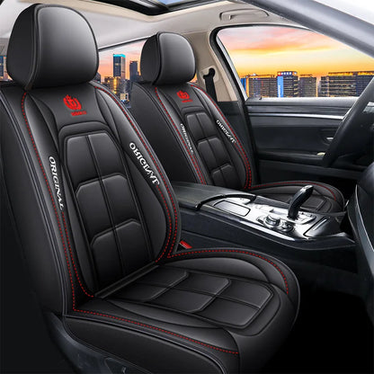 Universal Full Leather Car Seat Cover for Driver and Passenger Seats All Season Comfort