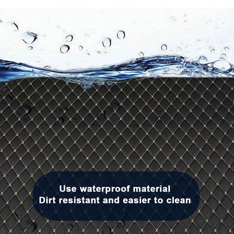 4PCS Universal PU Leather Car Floor Mats – Waterproof Front & Rear Foot Pad Protector Set