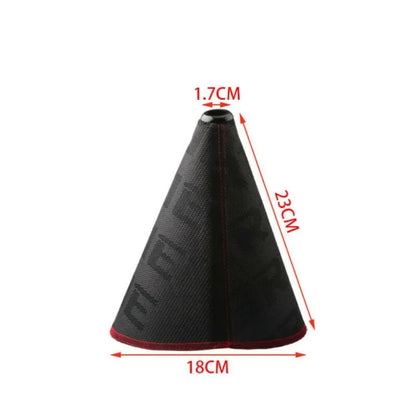 JDM Style Fabric Gear Shift Boot Cover with Red Stitching