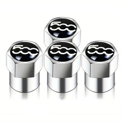 Universal Metal Tire Valve Caps Set of 4 with Rubber Seal Dust Protection