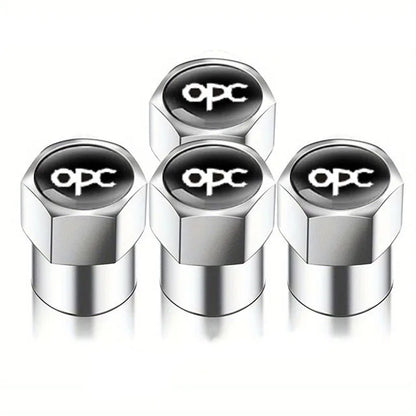 Universal Metal Tire Valve Caps Set of 4 with Rubber Seal Dust Protection