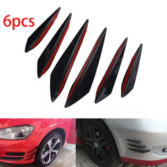 6PCS Universal Rubber Car Front Bumper Lip Protectors – Rear Diffuser Carbon Fiber Spoiler Splitter Guard (Black)