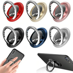 360° Rotating Finger Ring Holder Stand – Magnetic Car Mount Phone Grip with Universal Back Sticker