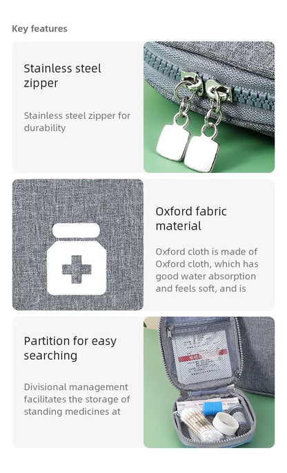 Portable Family First Aid Kit Travel and Home Medical Storage Bag