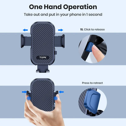 Universal Car Phone Holder for Air Vent with Gravity Clamp Design