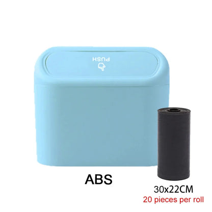 Compact Hanging Car Trash Bin with Lid Push to Open Design for Clean and Organized Interiors