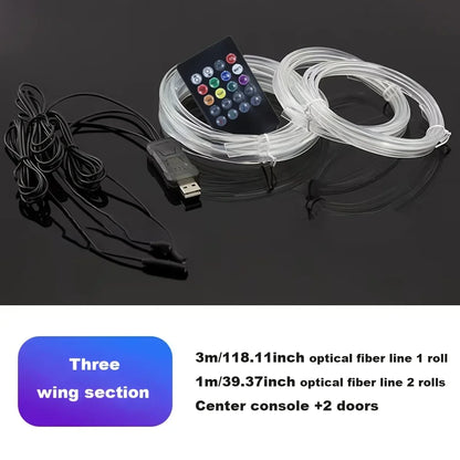 LED RGB Fiber Optic Interior Light Strip with Remote