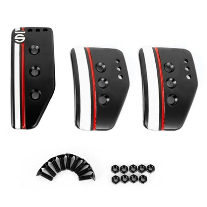 Anti-Slip Aluminum Pedal Cover Set – Accelerator, Brake, Clutch & Foot-Rest (Fits Most Manual & Automatic Cars)