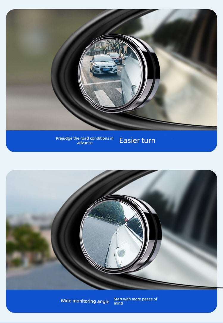 Rearview Round Blind Spot Mirror – 360° Wide Angle Car Reversing Assist