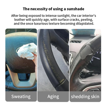 Double Heat Insulation Car Sun Visor & Steering Wheel Sunshade – Auto Interior Protection Cover