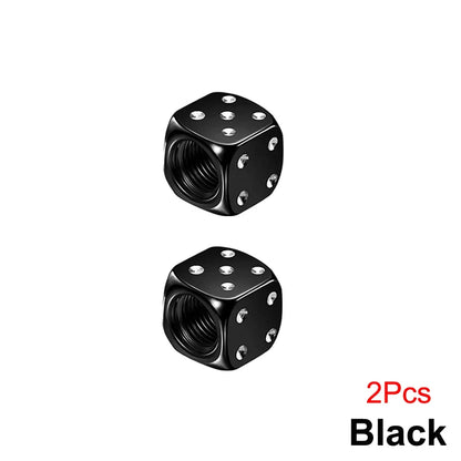 Aluminum Dice Tire Valve Cap Set for Car Motorcycle Bicycle or Truck