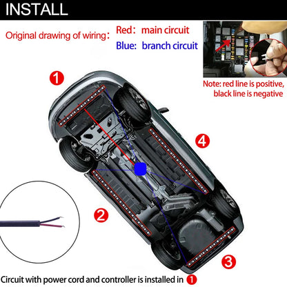 RGB LED Underglow Light Kit for Cars – 12V Universal Ambient Lighting with App Control