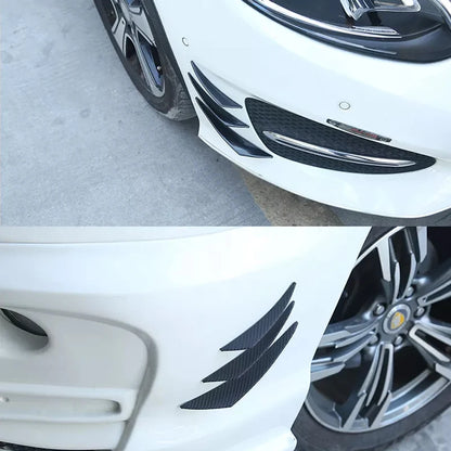 6PCS Universal Rubber Car Front Bumper Lip Protectors – Rear Diffuser Carbon Fiber Spoiler Splitter Guard (Black)
