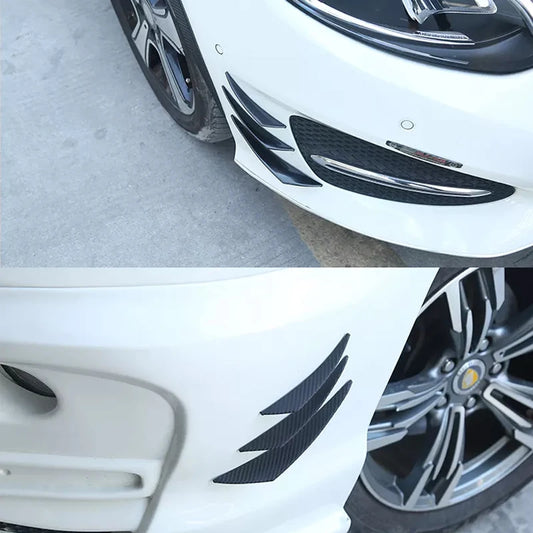 6PCS Universal Rubber Car Front Bumper Lip Protectors – Rear Diffuser Carbon Fiber Spoiler Splitter Guard (Black)