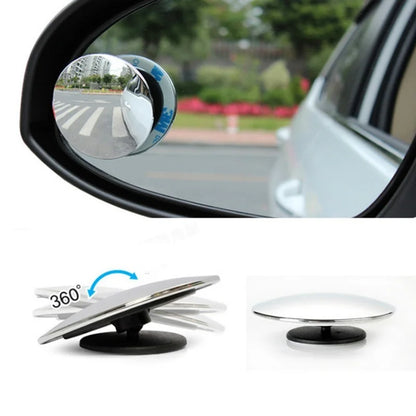 2PCS 360° Adjustable Blind Spot Round Mirrors – Wide Angle Auxiliary Rearview Convex Mirrors