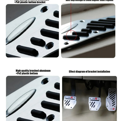 Universal Aluminum Pedal Cover Set for Manual Cars
