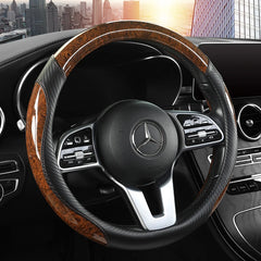 Peach Wood Grain Steering Wheel Cover for 14.5 to 15 Inch Wheels