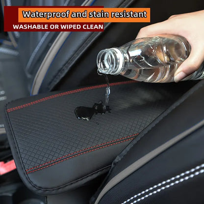 Universal PU Leather Car Armrest Cover Mat – Ethnic Style Waterproof Non-Slip Pad