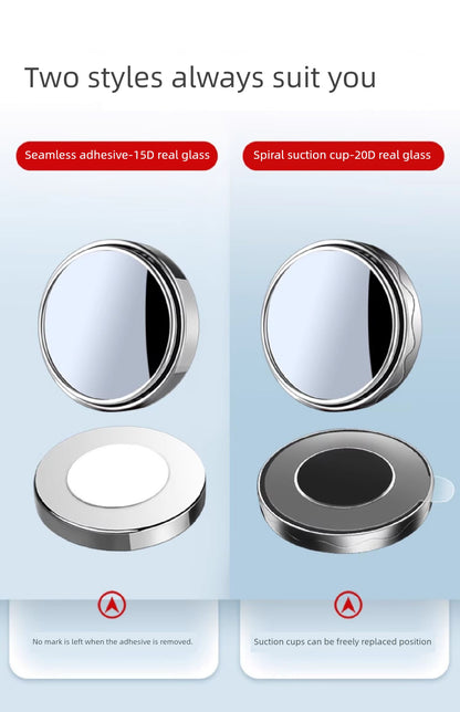 Rearview Round Blind Spot Mirror – 360° Wide Angle Car Reversing Assist