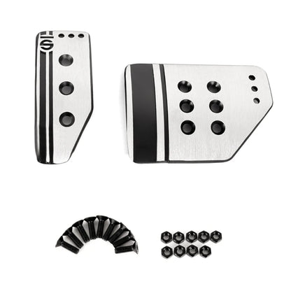 Anti-Slip Aluminum Pedal Cover Set – Accelerator, Brake, Clutch & Foot-Rest (Fits Most Manual & Automatic Cars)