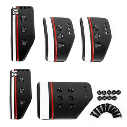 Anti-Slip Aluminum Pedal Cover Set – Accelerator, Brake, Clutch & Foot-Rest (Fits Most Manual & Automatic Cars)