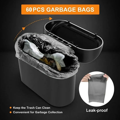 Compact Hanging Car Trash Bin with Lid Push to Open Design for Clean and Organized Interiors