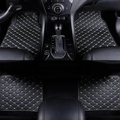 4PCS Universal PU Leather Car Floor Mats – Waterproof Front & Rear Foot Pad Protector Set