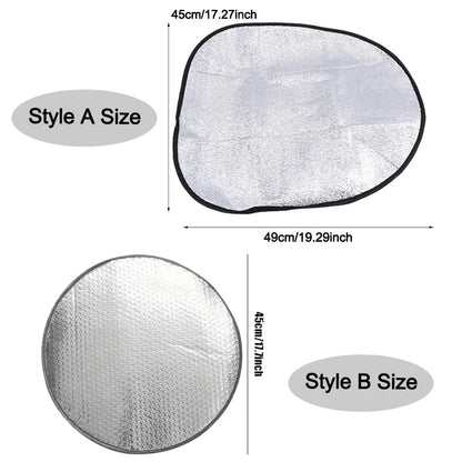 Double Thick Foldable Car Steering Wheel Sun Shade – Anti-UV Silver Cover
